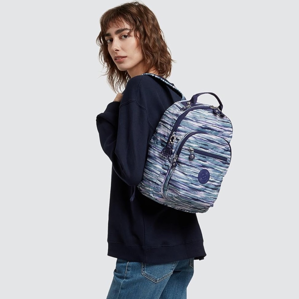 Kipling Scribble Lines Blue Challenger Backpack - image 1